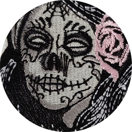 Goth Lady Iron On Patch Day of the Dead Embroidered Sew Biker 5.5 x 7.5 cm P271
