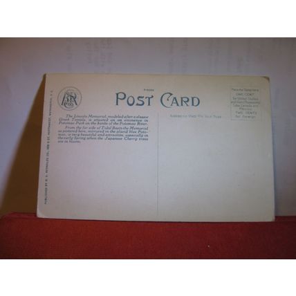 LINCOLN MEMORIAL, WASHINGTON D.C. USA ..unused postcard =
