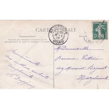 Charleville France postcard posted 1909 crease