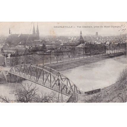 Charleville France postcard posted 1909 crease