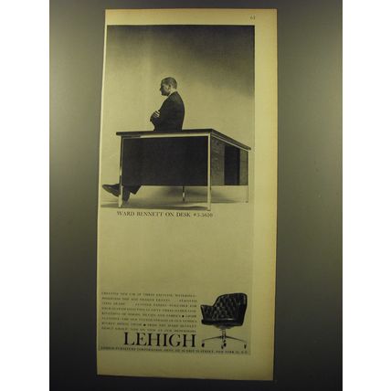 1959 Lehigh Office Furniture Ad - Ward Bennett on Desk 5-5610