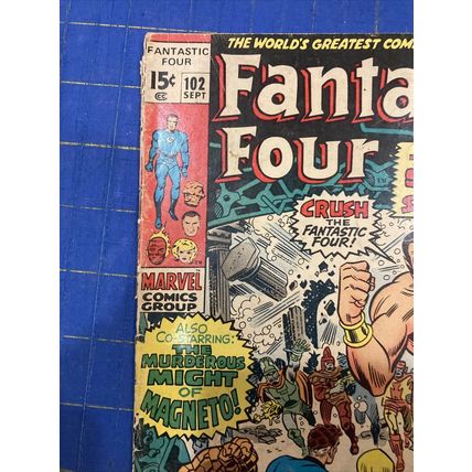 Fantastic Four 102 Last Jack Kirby Marvel Comics 1970 sub-mariner magneto FR C1
