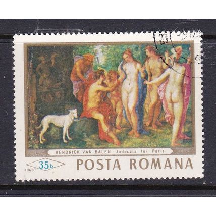 ROMANIA 1968 PAINTINGS 35b USED SG3585