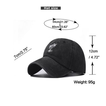 Baseball Caps Sunscreen Hats Baseball Hats Faded Cap Coconut Tree Embroidery