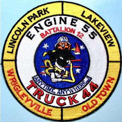 Chicago FD, Engine 55, Truck 44. 4". PP91.