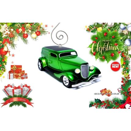 RARE CHRISTMAS ORNAMENT GREEN GRINCH FORD™ CUSTOM CHOPPED TOP GREAT GIFT
