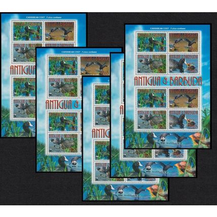 Antigua and Barbuda Birds WWF Caribbean Coot 5 MSs 2009 MNH SG#MS4263