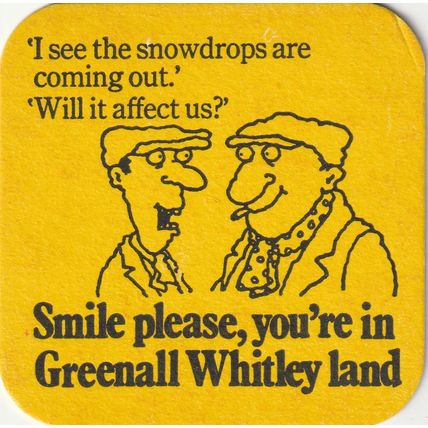 BEER MAT - GREENALL WHITLEY BREWERY - SMILE PLEASE - (Cat No 266) - (1973)