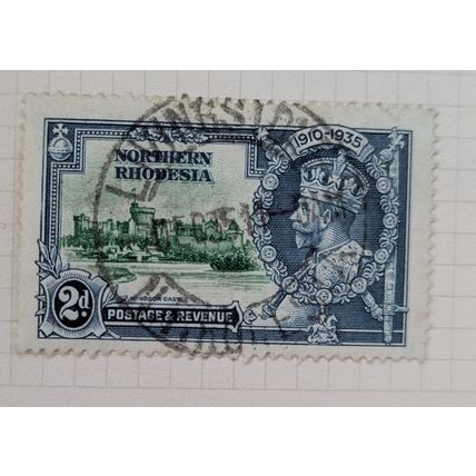 1935 Northern Rhodesia 2d Postage Stamp King George V Silver Jubilee Used Hinged