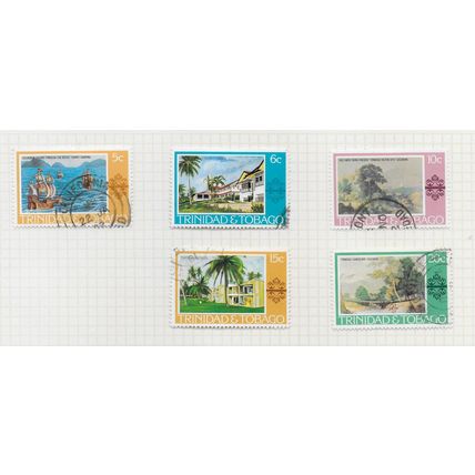 TRINIDAD & TOBAGO 1976 1978 HOTEL ORCHID PAINTING USED 16 STAMP LOT INC $5 SG495