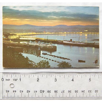 1979 postcard Douglas Bay, Isle of Man by Night