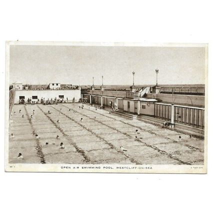 Open Air Swimming Pool, Westcliff-On-Sea, Essex, Postcard.