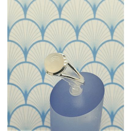 Vintage Chunky 925 Sterling Silver and Moonstone Cabochon Dome Ring