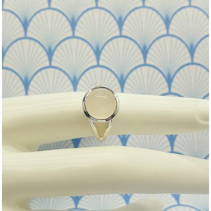 Vintage Chunky 925 Sterling Silver and Moonstone Cabochon Dome Ring