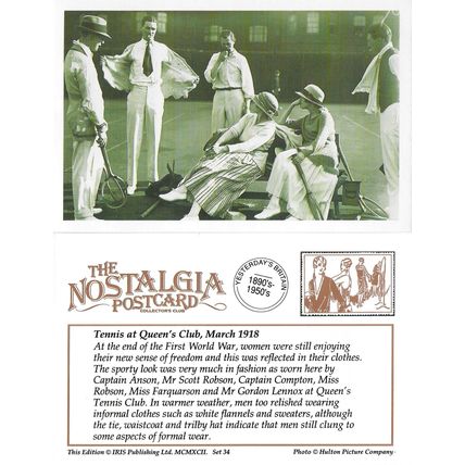 Postcard Tennis at Queen's Club London 1918 - Nostalgia