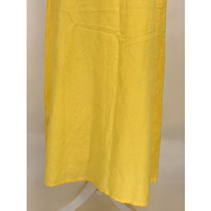 Soft Surroundings Daydream Embroidered Linen Blend Maxi Dress Pocket Yellow Sz.M