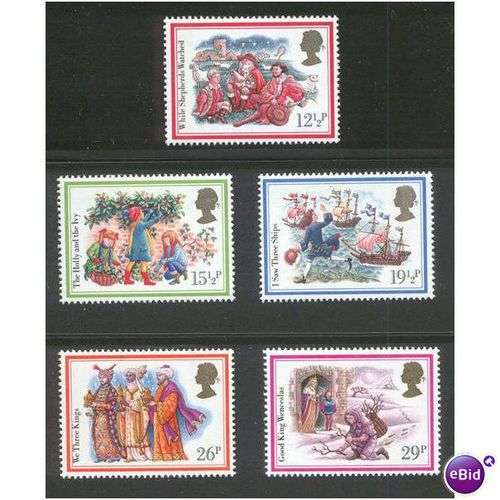 Great Britain 1982 Christmas Unmounted Mint NHM 3 SG 1202-1206 Sc1006-1010 stamp