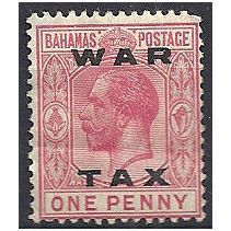 Bahamas 1919 SG103 1d Carmine WAR TAX Mounted Mint ..