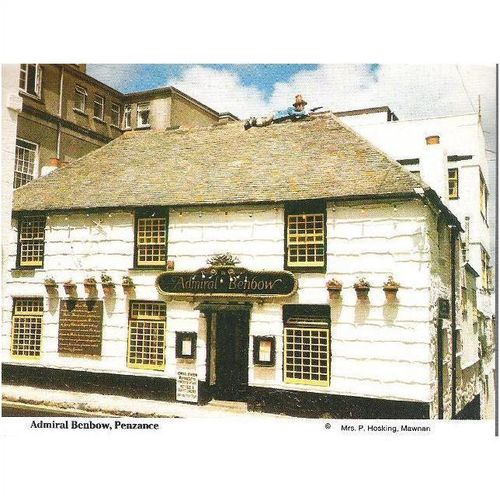 Penzance, Cornwall - Admiral Benbow pub, Chapel Street - local postcard c.1980s