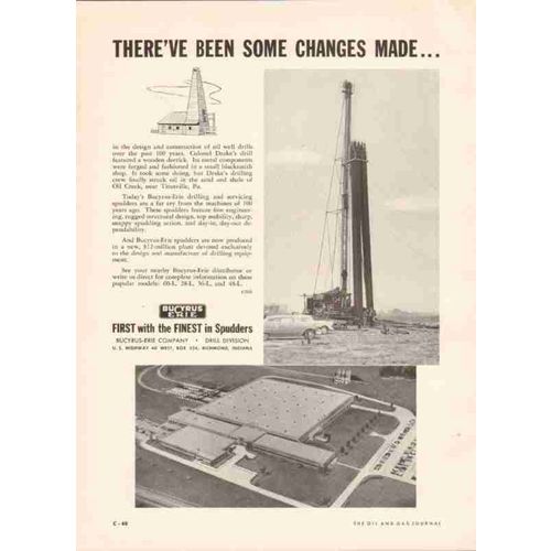 bucyrus-erie company 1959 changes made oil drilling derrick vintage ad