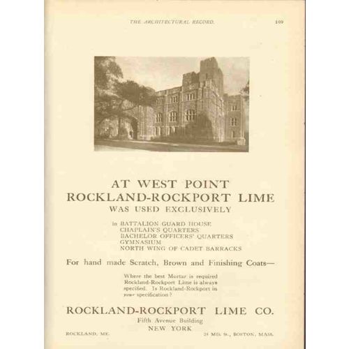 rockland-rockport lime company 1911 west point ny mortar vintage ad