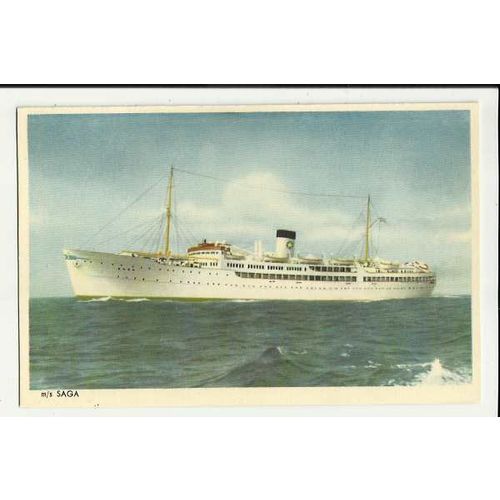 Swedish Lloyd MV SAGA Company Art Postcard