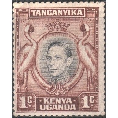 KUT 1938 - SG131a - 1c black brown - KGV1 South African Crowned Cranes - unused