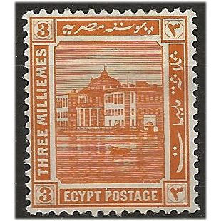 Egypt 1914 SG75 3m Yellow-Orange Mounted Mint . ..