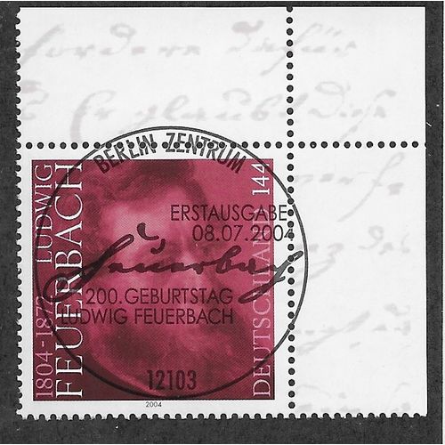 GER 2004 144c 'LUDWIG FEUERBACH' (CORNER MARGIN) FINE USED (EBID59-478)