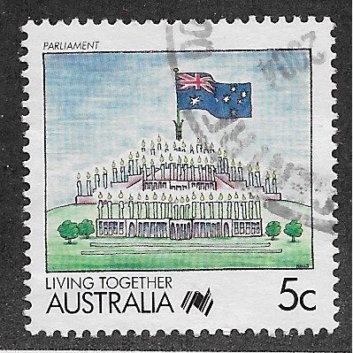 AUS 1988 5c 'LIVING TOGETHER - PARLIAMENT' FINE USED (EBID67-136)