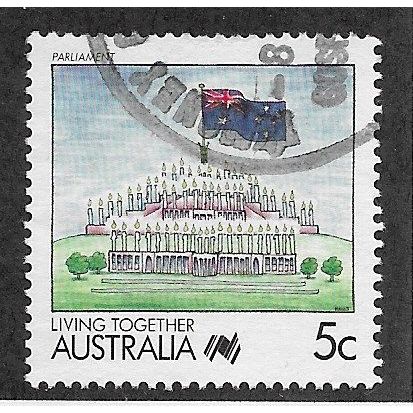 AUS 1988 5c 'LIVING TOGETHER - PARLIAMENT' FINE USED (EBID67-140)