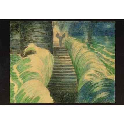 Fantasia The Sorcerers Apprentice Disney Film Artist Painting Postcard