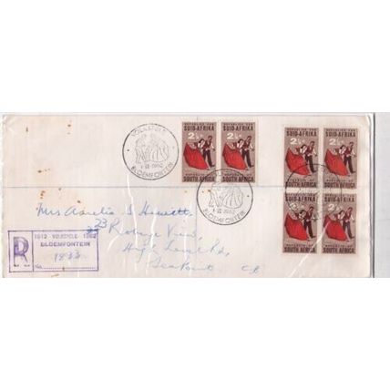 South Africa 1962 Volkspele Registered FDC special cancel written marks on face