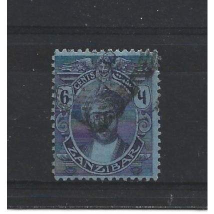 Zanzibar.SG281 6c Purple/Blue.Fine Used.Jul24e
