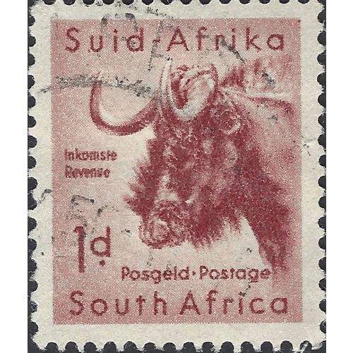 SOUTH AFRICA, MAMMAL, Blue wildebeest, brown-violet 1954, 1d, #4