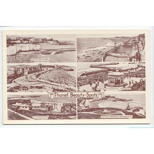 Thanet Beauty Spots Multiview Postcard Kent Paragon Series A