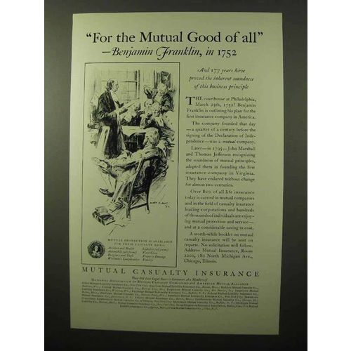1929 Mutual Casualty Insurance Ad - Mutual Good of All