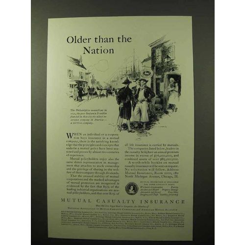 1929 Mutual Casualty Insurance Ad - Older Than Nation