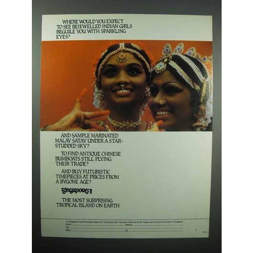 1980 Singapore Tourism Ad - Bejewelled Indian Girls