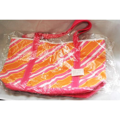 NWT Bath & Body Works Orange Striped Tote Bag