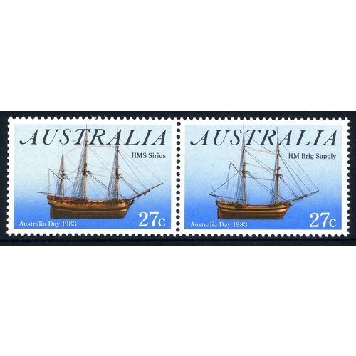 AUSTRALIA 1983 Australia Day Se-tenant pair of 2 x 27c stamps (SG879a) MNH
