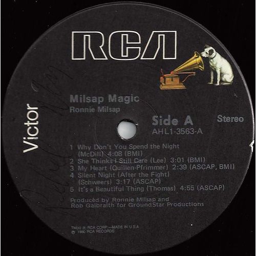 RCA #AHL1-3563 Ronnie Milsap performs "Milsap Magic" - stereo LP