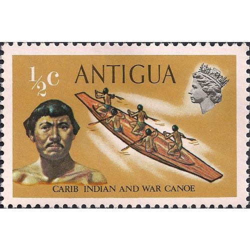 ANTIGUA, SHIPS, War Canoe, brown 1970, ½c