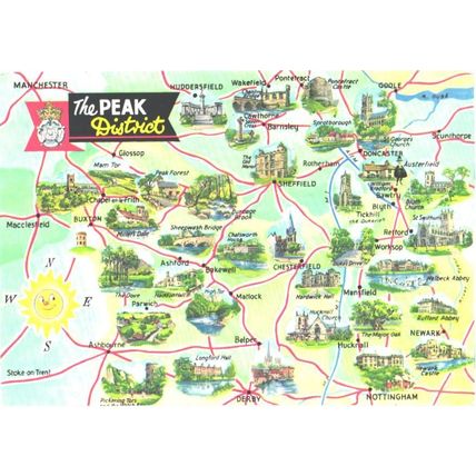 United Kingdom; land map; Manchester The Peak District