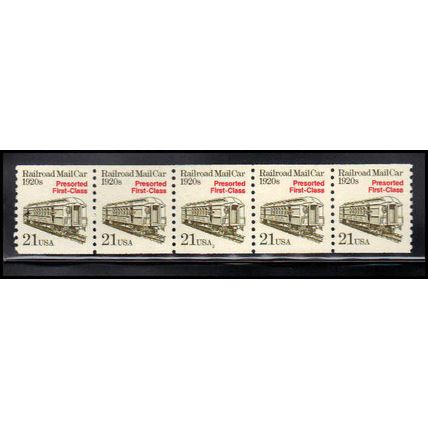 2265 21c Mail Car Very Fine MNH Dry Gum PNC 2/5 X1280