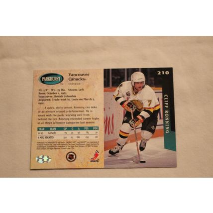 Cliff Ronning 1993/94 Parkhurst EMERALD ICE NO. 210