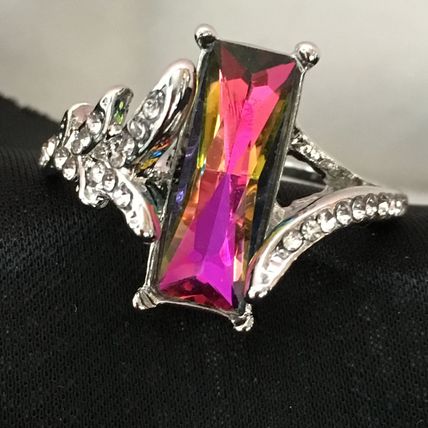 Ring Rainbow CZ Fashion Statement Ring #93 USA Seller