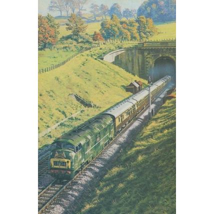 WR Warship Train Class Diesel Box Tunnel Bristol Bristolonian 1970s Postcard