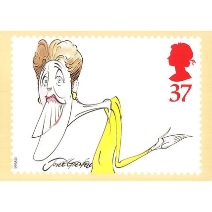 Joyce Grenfell Caricature Rare Limited FDC Postmark Postcard