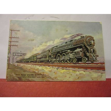 NEW YORK CENTRAL, USA steam engine antique postcard R. Tuck Oilette c.1936 /